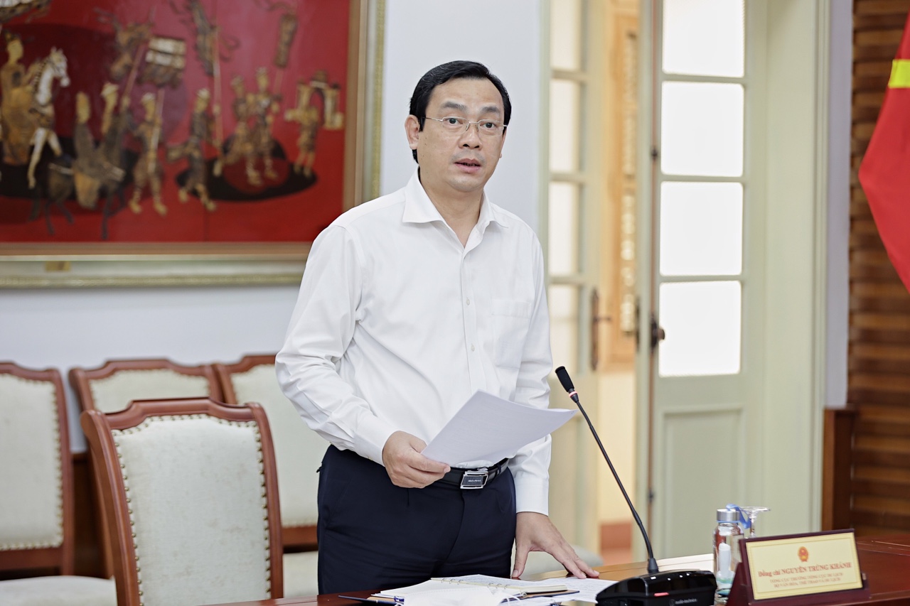 Tổng cục trưởng Tổng cục Du lịch Nguyễn Trùng Khánh phát biểu tại Hội nghị